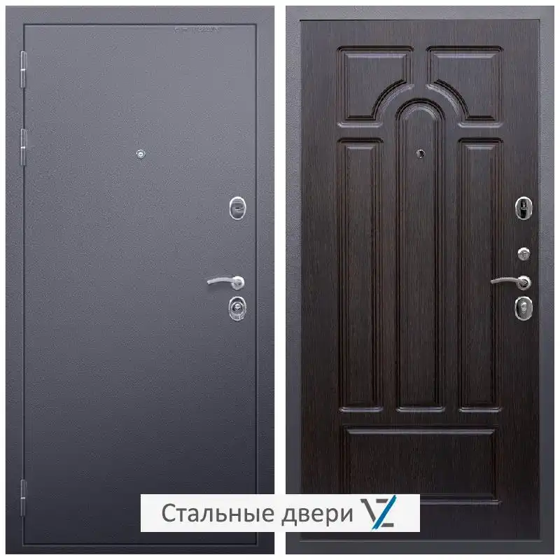 Дверь входная металлическая VZ Люкс Антик серебро / ФЛ-58 Венге