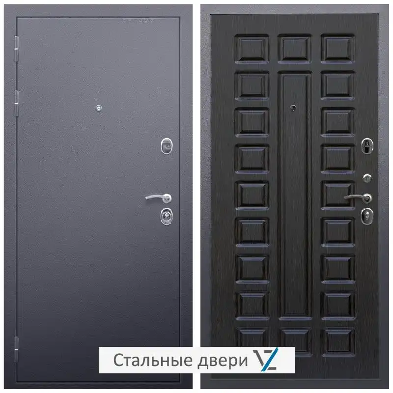 Дверь входная металлическая VZ Люкс Антик серебро / ФЛ-183 Венге