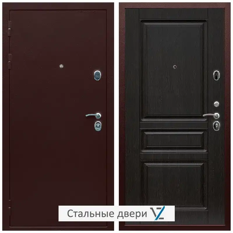 Дверь входная металлическая VZ Люкс Антик медь / ФЛ-243 Венге