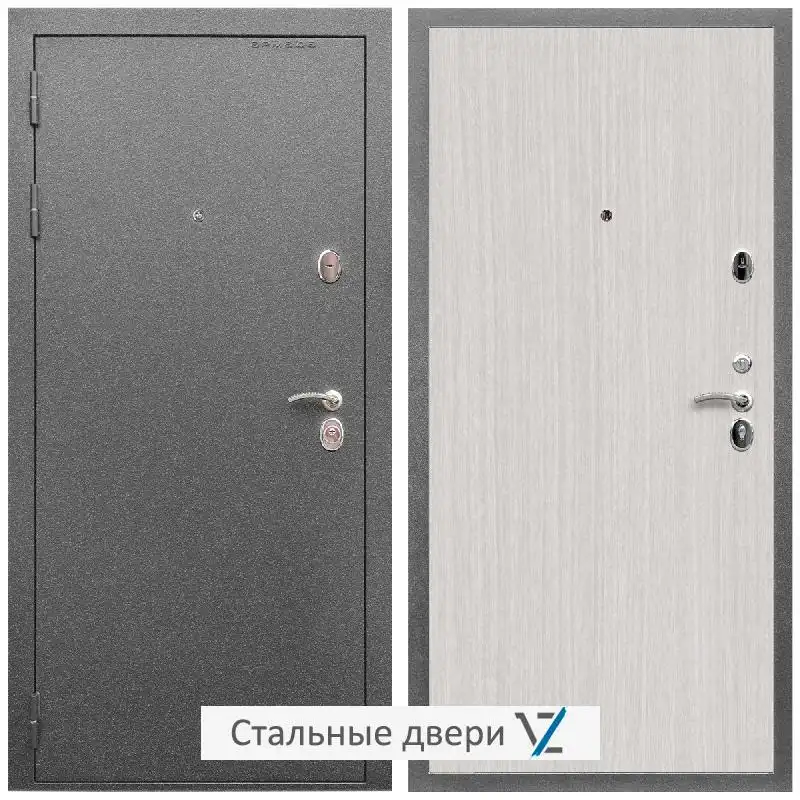 Дверь входная металлическая VZ Оптима Антик серебро / ПЭ Венге светлый