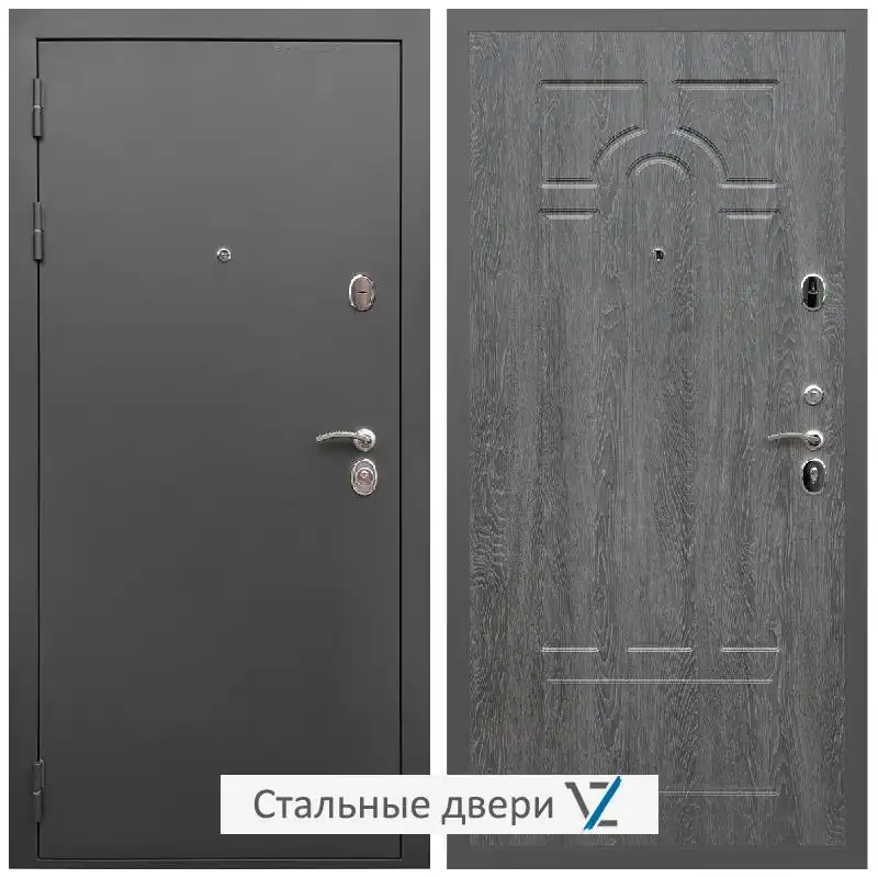 Дверь входная металлическая VZ Гарант / ФЛ-58 Дуб Филадельфия графит